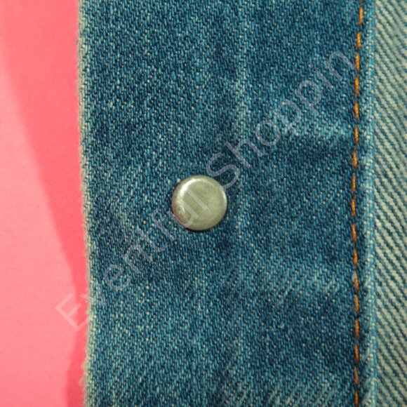 Vintage Levis Jacket Mens 42 M Blue Type 3 Denim Painted 1980s Made In Canada - Picture 11 of 14